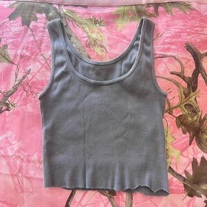 brandy melville ribbed dark grey cami crop top tank